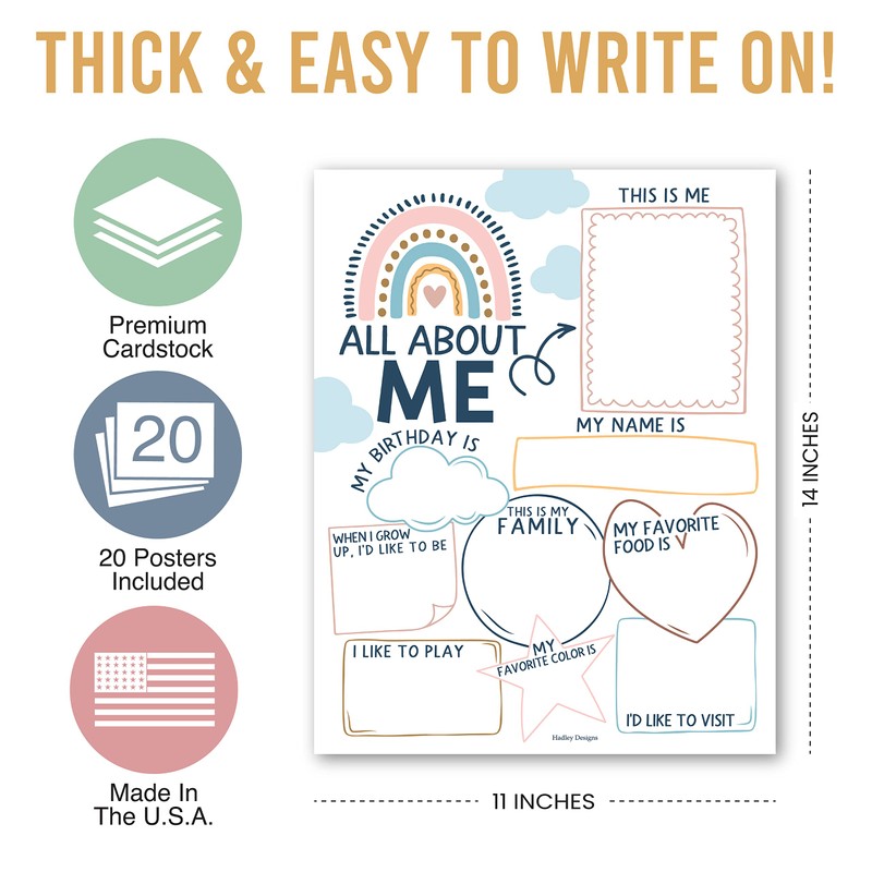 Hadley Designs 20 Boho Read All About Me Posters for