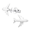 Airplane Plane Jet Earrings - 925 Sterling Silver