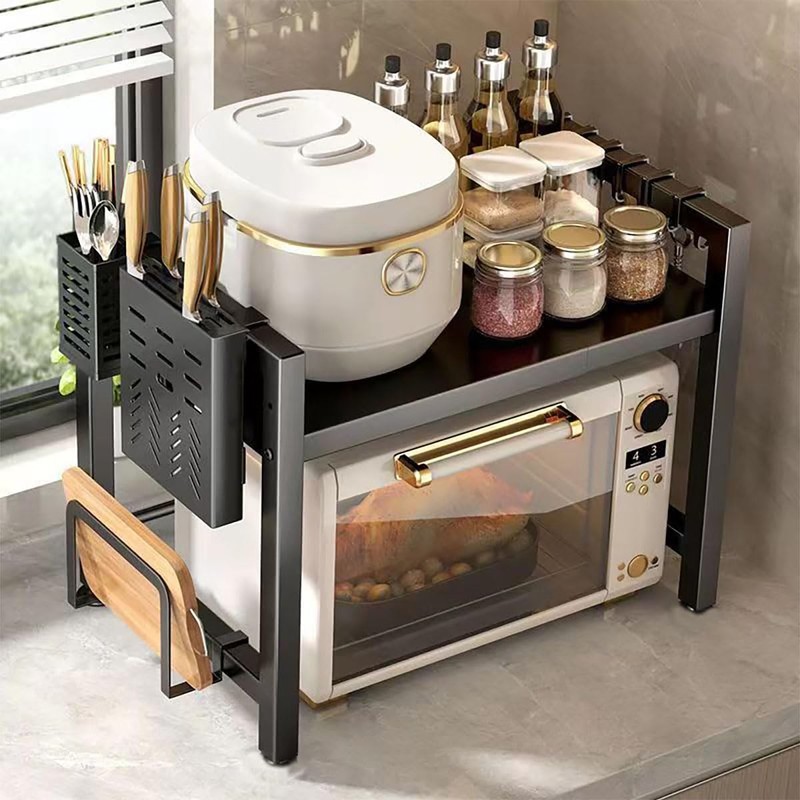 Extendable Microwave Oven Rack, 15.7~24.8" L Expandable Microwave Stand with