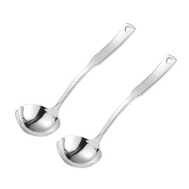 Small Ladle 8.7" Gravy Ladle 18/10 Stainless Steel Kitchen Serving Ladle for Soups,Sauces,Stews and More,Silver