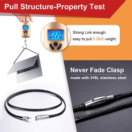 Chain Men Short Male Choker 16" 2mm Leather Cord Braided Rope Link Necklace for Jewellery Making Black Color