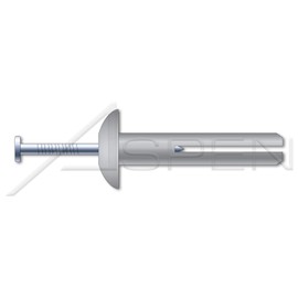 (100 pcs) 1/4" X 3/4", Hammer Drive Anchors, Mushroom Head, Zinc Zamac Body/Steel Pin