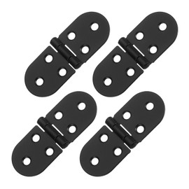 uxcell Folding Table Hinge, 4pcs Iron 270 Degree Round Edge Sewing Machine Table Butler Tray Hinges for Cabinet Desk Drawer Door Furniture (Black, 3.2 x 1.2inch)