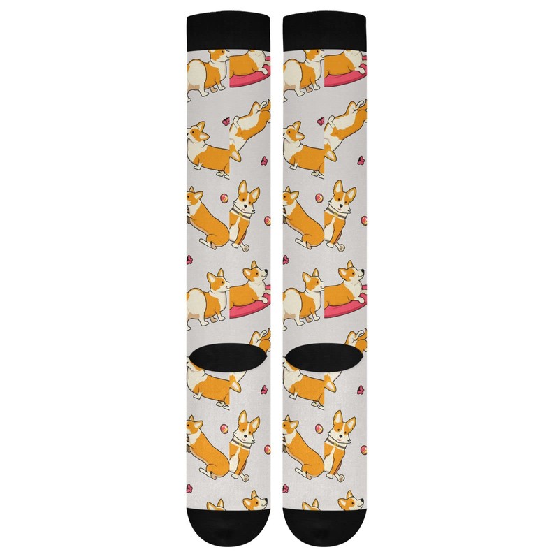 Wusikd Cute Corgi Compression Socks for Women and Men Circulation