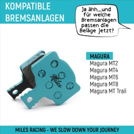 Miles Racing Bicycle Disc Brake Pads Organic for Magura MT2 MT4 MT6 MT8