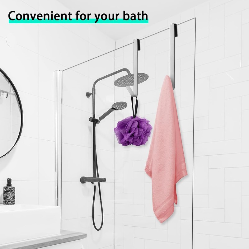 FYHJTRT 4PCS 10" Shower Door Hooks – Heavy Duty No