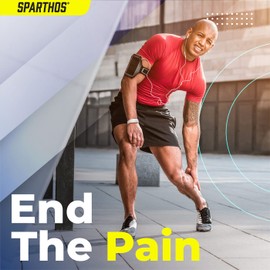 Sparthos Leg Compression Sleeve - Brace for Calf, Knees and Thigh, Recovery, Support for Athletic Sports Running Basketball Lifting Weightlifting - Anti Slip - Mens and Womens (Beige-L)