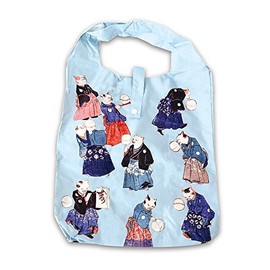 Nol Corporation ECZ-1-08 Eco Bag, Japanese Pattern, Foldable, Storage Bag Included, Trendy Cat Karimari