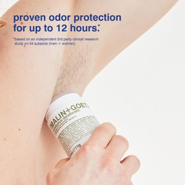 Malin + Goetz Eucalyptus Deodorant, natural effective odor & sweat defense, for all skin types, clear color, no residue/stains, free of aluminum, alcohol, baking soda, parabens, cruelty free 2.6 Fl Oz