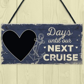 RED OCEAN CHALKBOARD Holiday Countdown Sign Days Until Our Next Cruise Home Decor