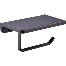 Toilet Paper Holder with Phone Shelf ORB Bathroom Wall Mounted Tissue Roll Dispenser Storage, Oil Rubbed Bronze