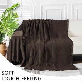 MEETSKY Sofa Covers Couch Covers for 3 Cushion Couch Sofa L Shape Sectional Couch Covers for Dogs Washable Luxury Bed Blanket Couch Protector for Pets, Kids(X-Large: 71" x 118", Chocolate)