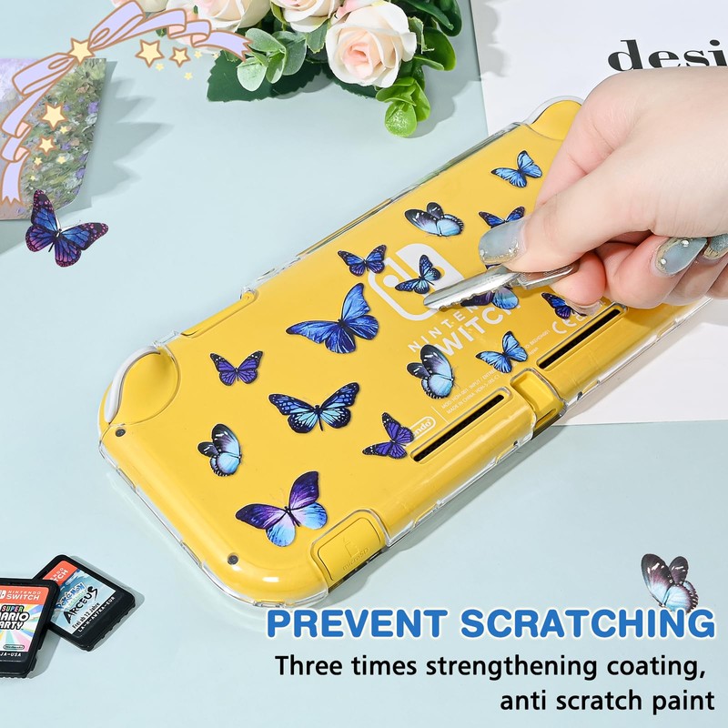 DLseego Butterfly Clear Protective Case for Switch Lite 2019 Version,