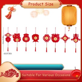 Molyorch 24 Pieces Chinese New Year Decorations, Chinese New Year Decorations, Mini Red Chinese Knot Pendants for New Year, Home, Office, Car, Tree, Spring, Decorations