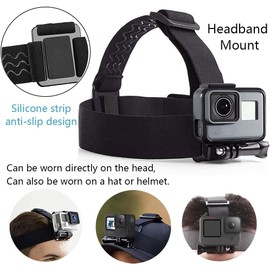 TEKCAM Action Camera Head Mount Strap Wearing Headband Adjustable Elastic Head Strap Compatible with Gopro Hero 12 11 10 9 8 7 AKASO EK7000 V50 Brave 4 APEXCAM SJCAM Campark and More Action Camera