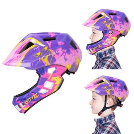 ONTYZZ Kids Bicycle Helmet - Lightweight Toddler Mountain Full Bike Safety Helmet for Skating, Cycling, Scooter - Adjustable, Pink and Purple