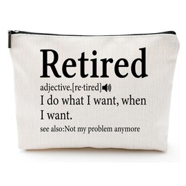 JOY UINAN Teacher Retirement Gifts Funny Retirement Gifts for Women Retirement Gift Retired Gifts for Women Makeup Bag Gift