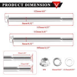 PRO BAT 8mm x 105mm Pit Bike 50cc 70cc 90cc 110cc 125cc 140cc ATV Dirt Quad Bike
