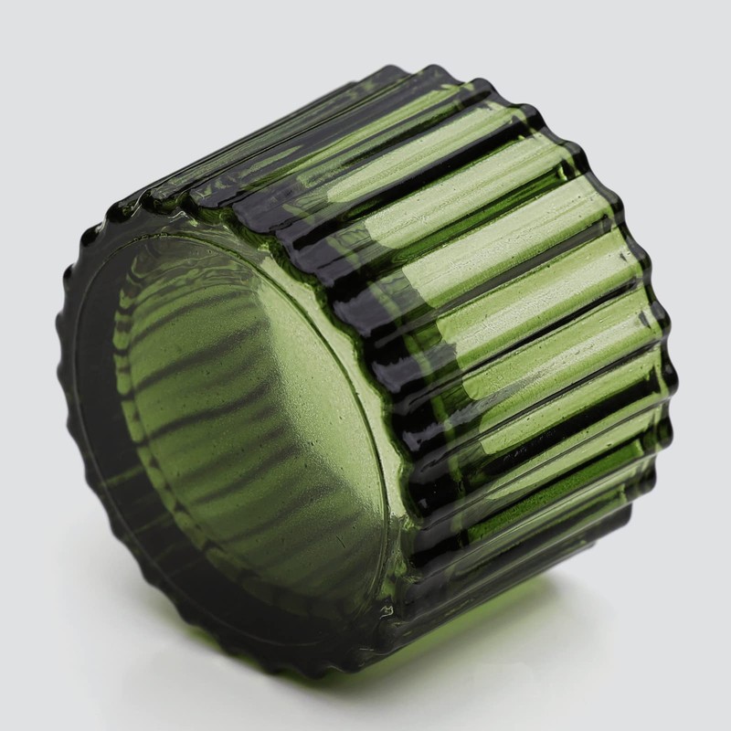 VOHO Green Tealight Candle Holder Set of 12, Glass Candle