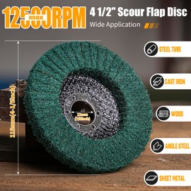 Junchamp 4.5" x 7/8" Nylon Fiber Flap Disc Buffing Polishing Pad, Scouring Pad Grinding Wheel Angle Grinder Attachments Abrasive Tools (5Pack Grit 120)
