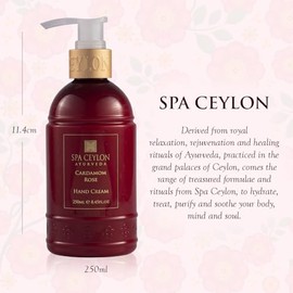 SPA CEYLON- Crema de manos con cardamomo y rosa | Hidratante nutritivo para manos con manteca de mango, manteca de kokum y salvado de arroz |