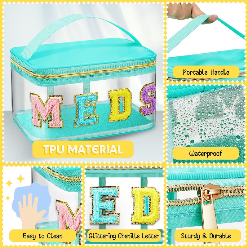 Neceser de Letra de Chenilla Bolsa de Maquillaje de Nailon