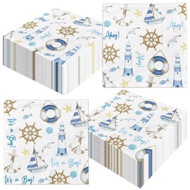 Ahoy birthday napkin