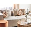 Beliani Set of 2 Knot Cushions Modern Beige Bouclé Plush