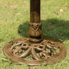 VIVOHOME Polyresin Antique Outdoor Golden Garden Bird Bath and Solar