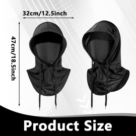 Summer Balaclava Mask Sun UV Protection, Cooling Black Hood with Breathable Face Cover, Full Head Hoodie Cowl for Men Women Cycling Motorcycling Skiing Fishing Outdoor