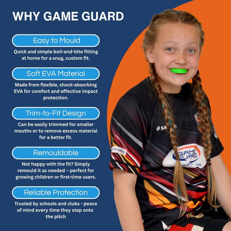 GAME GUARD Boil & Bite Mouth Guard/Gum Shield – Mouldable