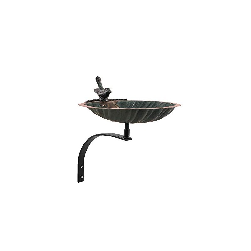 Achla Designs Scallop Shell Birdfeeder with Wall Mount Bracket