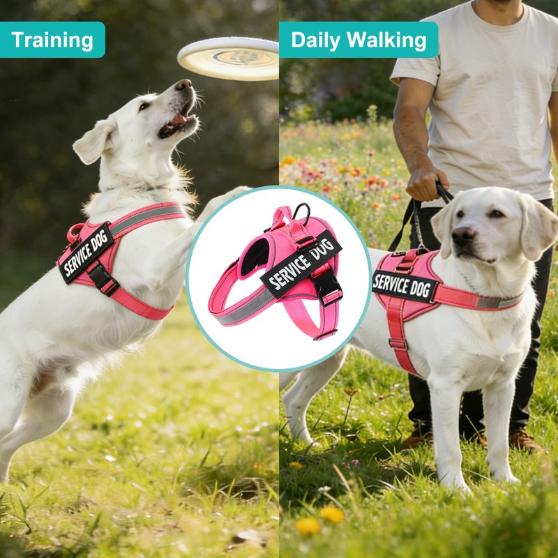 MUMUPET Service Dog Harness, No Pull Reflective Adjustable with Handle,
