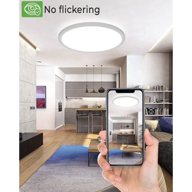 Zemty 4Pack 12 Inch LED Flush Mount Light, 28W 3200lm