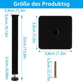 GBACHOOSE Set of 4 Bed Legs Bed Feet Height Adjustable 30 cm Metal Furniture Feet Adjustable Furniture Leg with Screws Furniture Legs for Bed, Bed Frame, Sofa, Cabinet