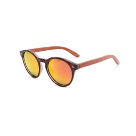 GREENTREEN Holz Sonnenbrillen Herren Damen, Retro Polarisierte Sonnenbrille, UV400 Schutz Gläser