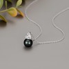Black Pearl Necklace for Women 9-10mm Tahitian Love Knot Pearl