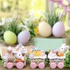 Hodao Easter Train Figurine Handcrafted Bunny and Chick Decoration Adorable