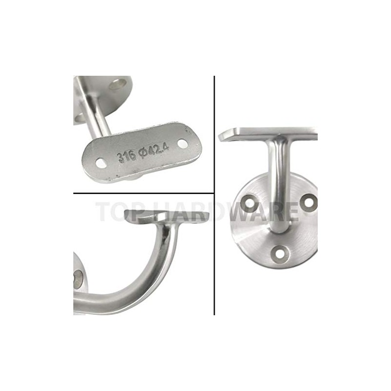 Stainless Steel 316 Grade Wall Mount Handrail Bracket for 1-5/8"