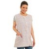 Ladies Dogtooth Buttons Through Design Piping Tabard Apron Overalls Front