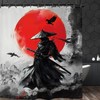 Kalmico Black Red Japanese Anime Shower Curtain 60Wx72L Inch Cool