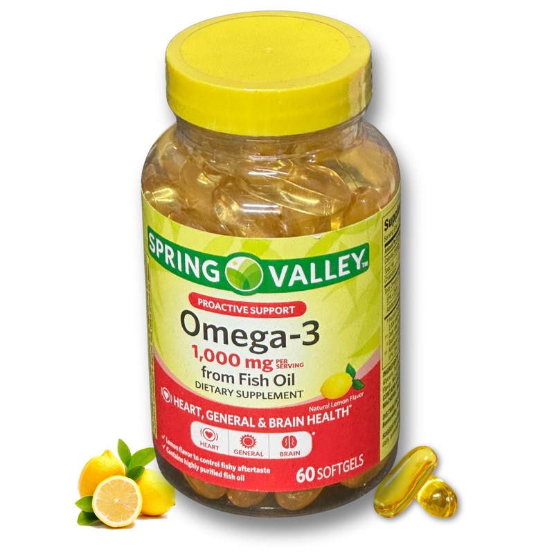 Omega 3 1000mg- Fish Oil 60 softgels (Pack of 1)