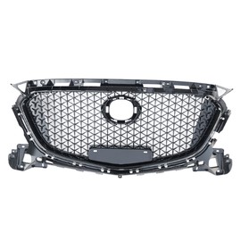 Front Bumper Upper Grille without Sensor Hole Black Honeycomb Trim Automotive Grille Compatible with Mazda 3 Axela 2017-2019