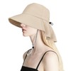 ehsbuy Women's Cotton Wide Brim Foldable Summer Bucket Hat Lightweight with Neck Flap and Adjustable Chin Strap Gifts for Beach Gardening Safari Outdoor, gray, Unit size
