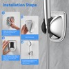 FEELSO No-Drill Shower Head Holder,Strong Adhesive Wall Mount, Adjustable Shower