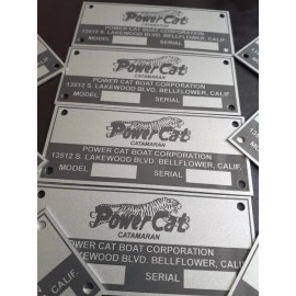 Unbranded Power Cat Powercat Tag ID Plate Scott McCulloch Outboard Inboard Boat Catamaran
