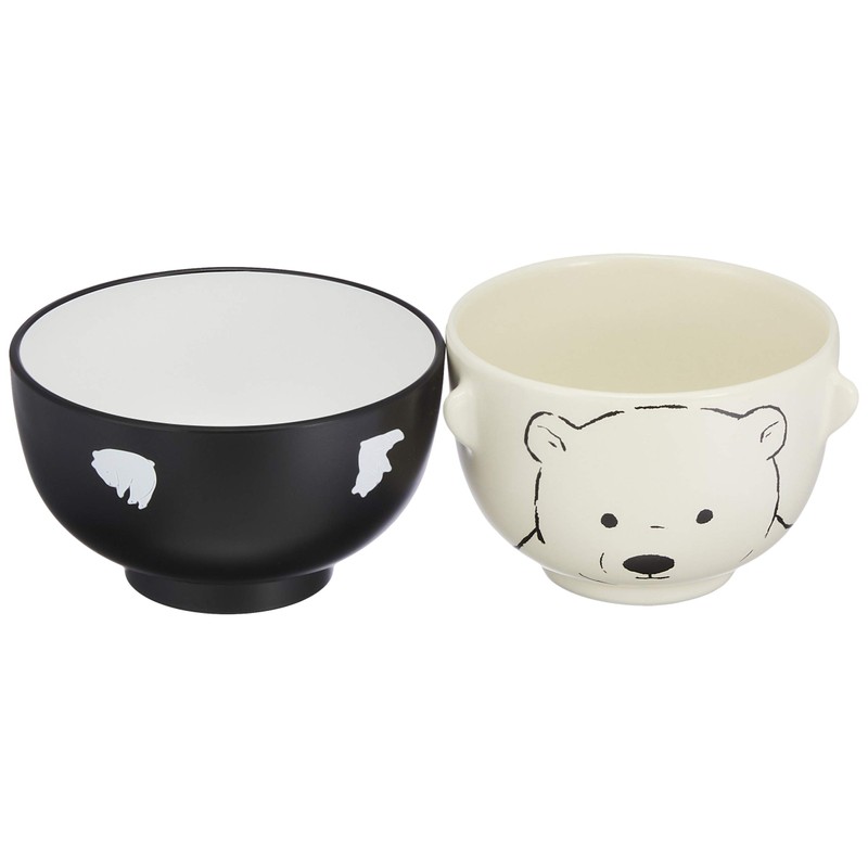 Cute Dinnerware Monochrome Animal Soup Bowl and Rice Bowl Set,