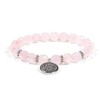Mala Bracelet Rose Quartz with 21 Rose Quartz Beads Elastic