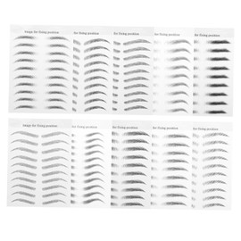 Outanaya 10 Sheets Waterproof 3D Eyebrow Stickers Temporary Brow for Realistic Makeup for Skin Types Easy Application