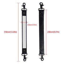 UAYESOK Reflective Anti-Sway Strap for Walkie Talkie Pouch, Police Firefighter's Heavy Duty Radio Strap/Belt Holder Compatible with Two Way Radio Case, Black Leather.